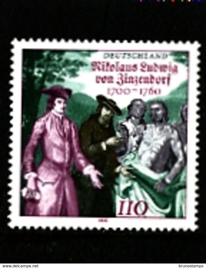 GERMANY/DEUTSCHLAND - 2000  N. L. VON ZINZENDORF  MINT NH - Nuovi