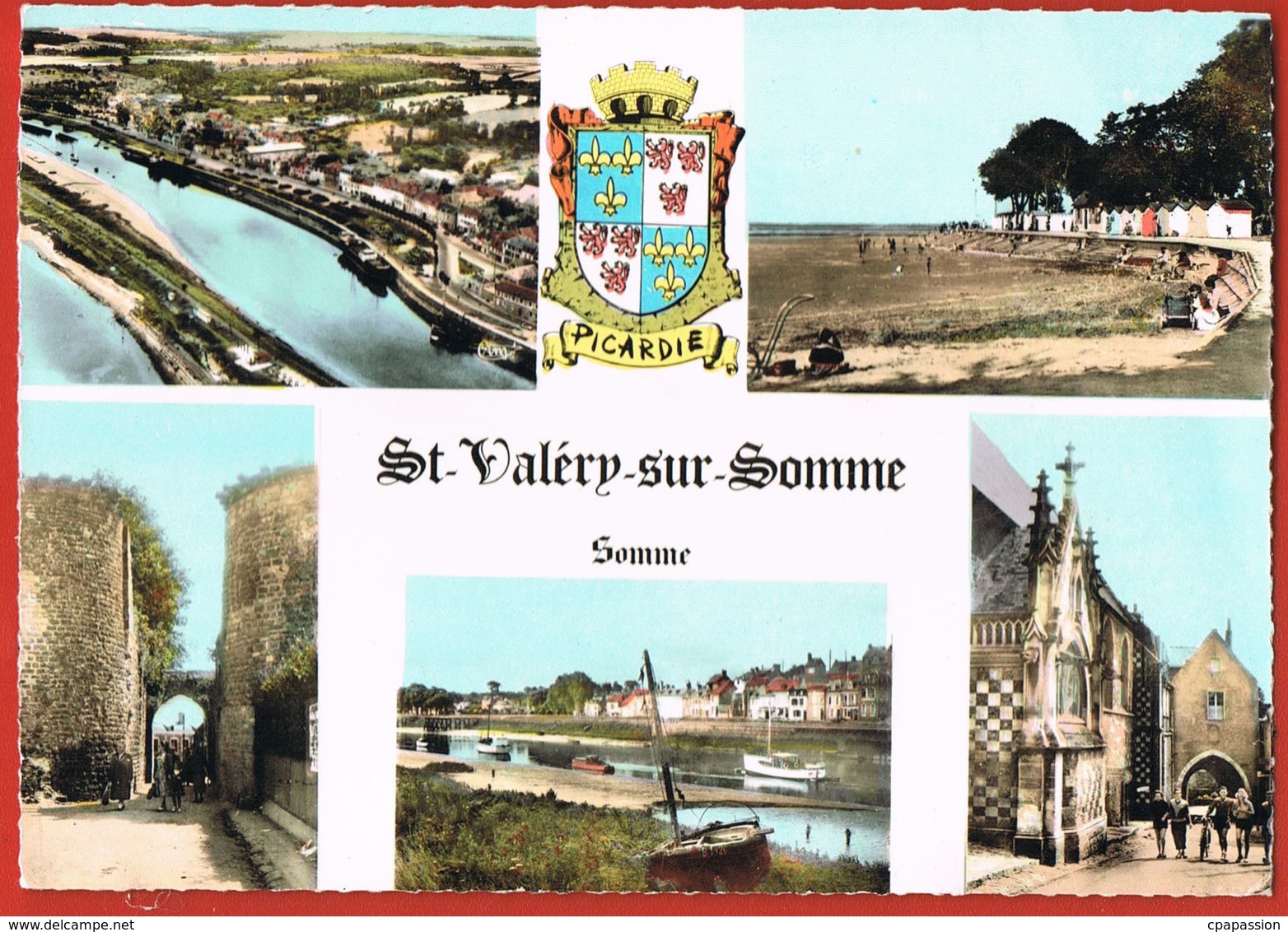 80- ST-VALERY-sur-SOMME -Somme Multivues -Blason Picardie-  Cpsm écrite Au Verso - Paypal Sans Frais - Saint Valery Sur Somme