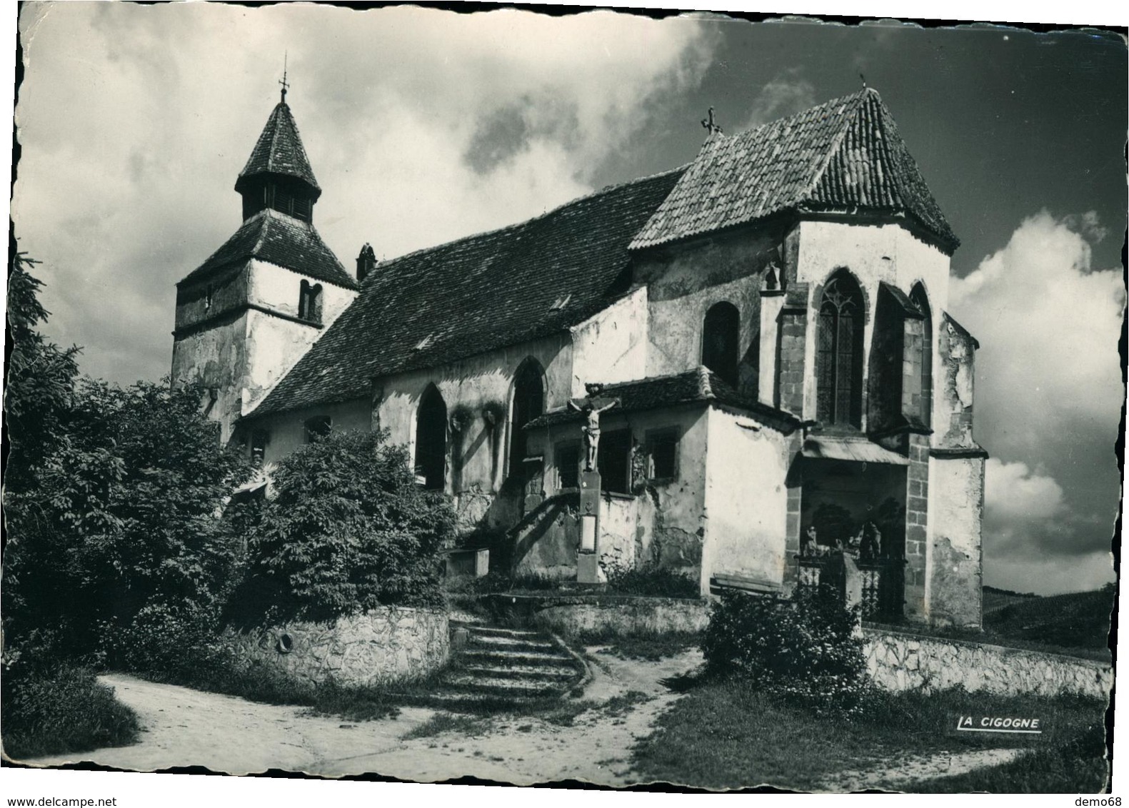 DAMBACH-LA-VILLE CPA 67 Bas-Rhin Chapelle St Sébastien Photo Véritable Ed La Cigogne - Dambach-la-ville