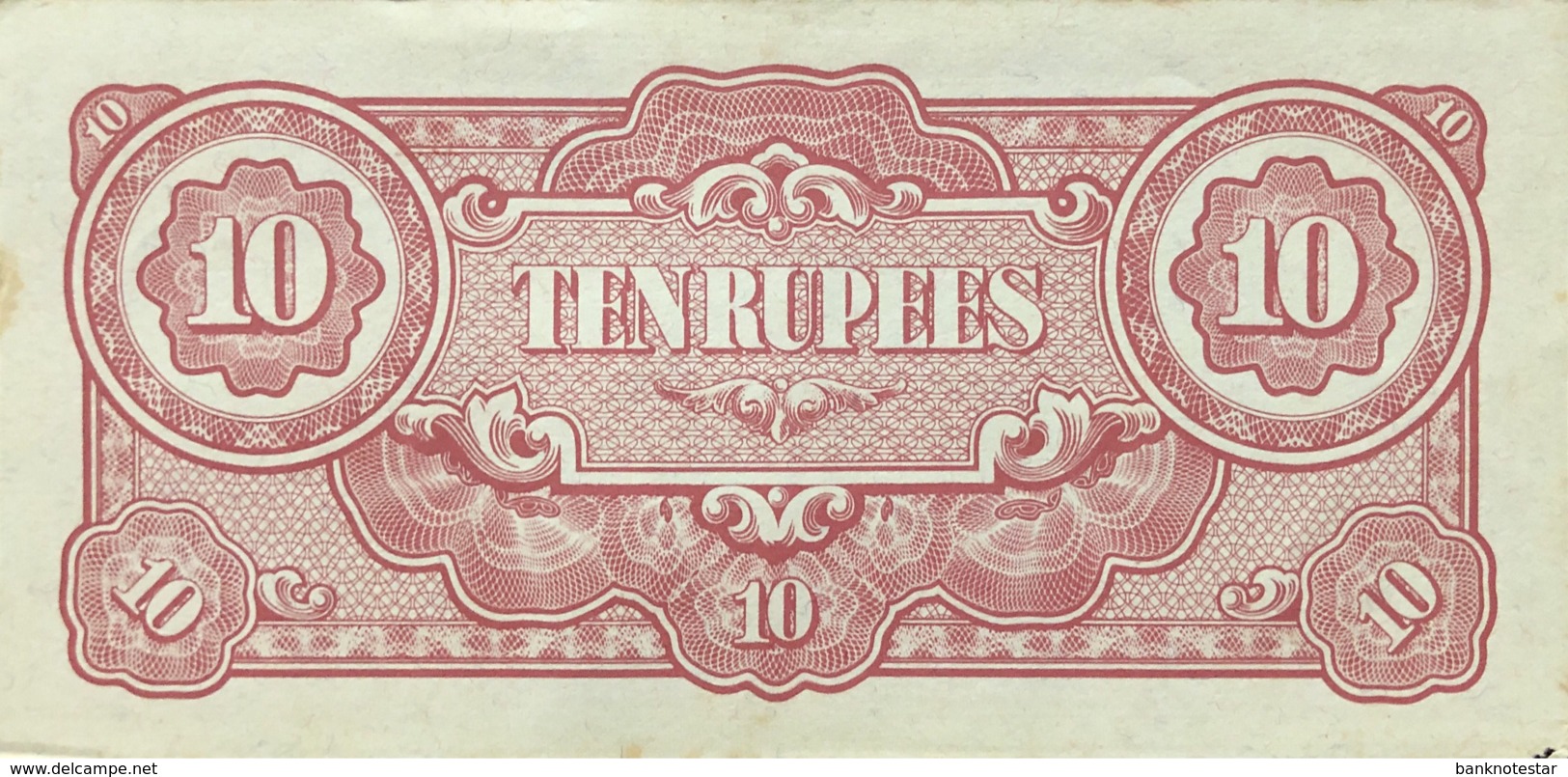 Burma 10 Rupees, P-16b (1942) - Fine - Myanmar