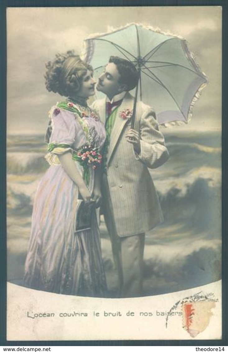 Lot De 7 Cartes Couple Ombrelle Parapluie - Couples