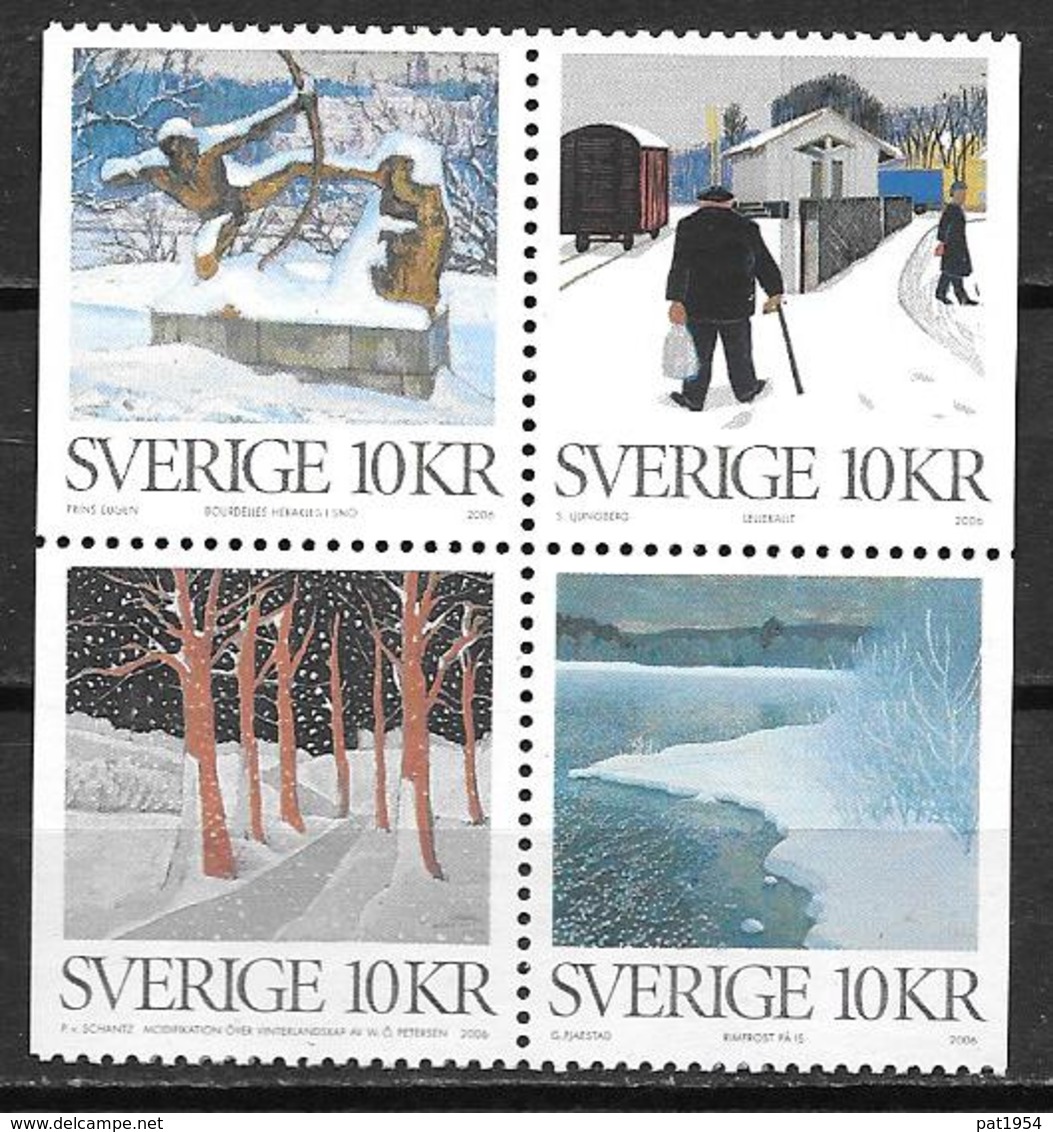 Suède 2006 N°2538/2541 Neufs Peintures Su L'hiver - Ungebraucht
