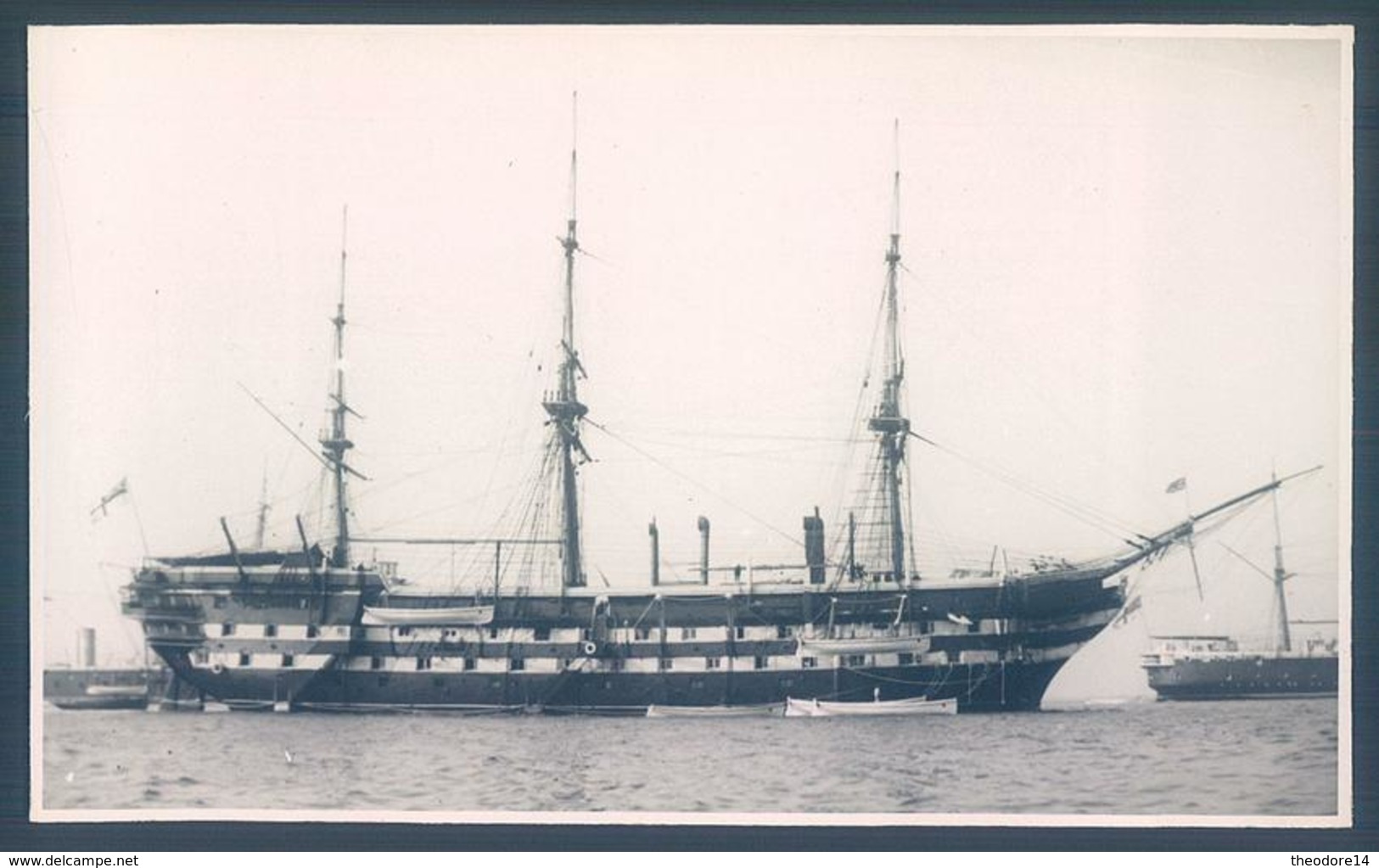 H. M. S. Boscawen Training Ship Bateau école Photo 7.5 X 13 Cm Boat Voilier - Bateaux