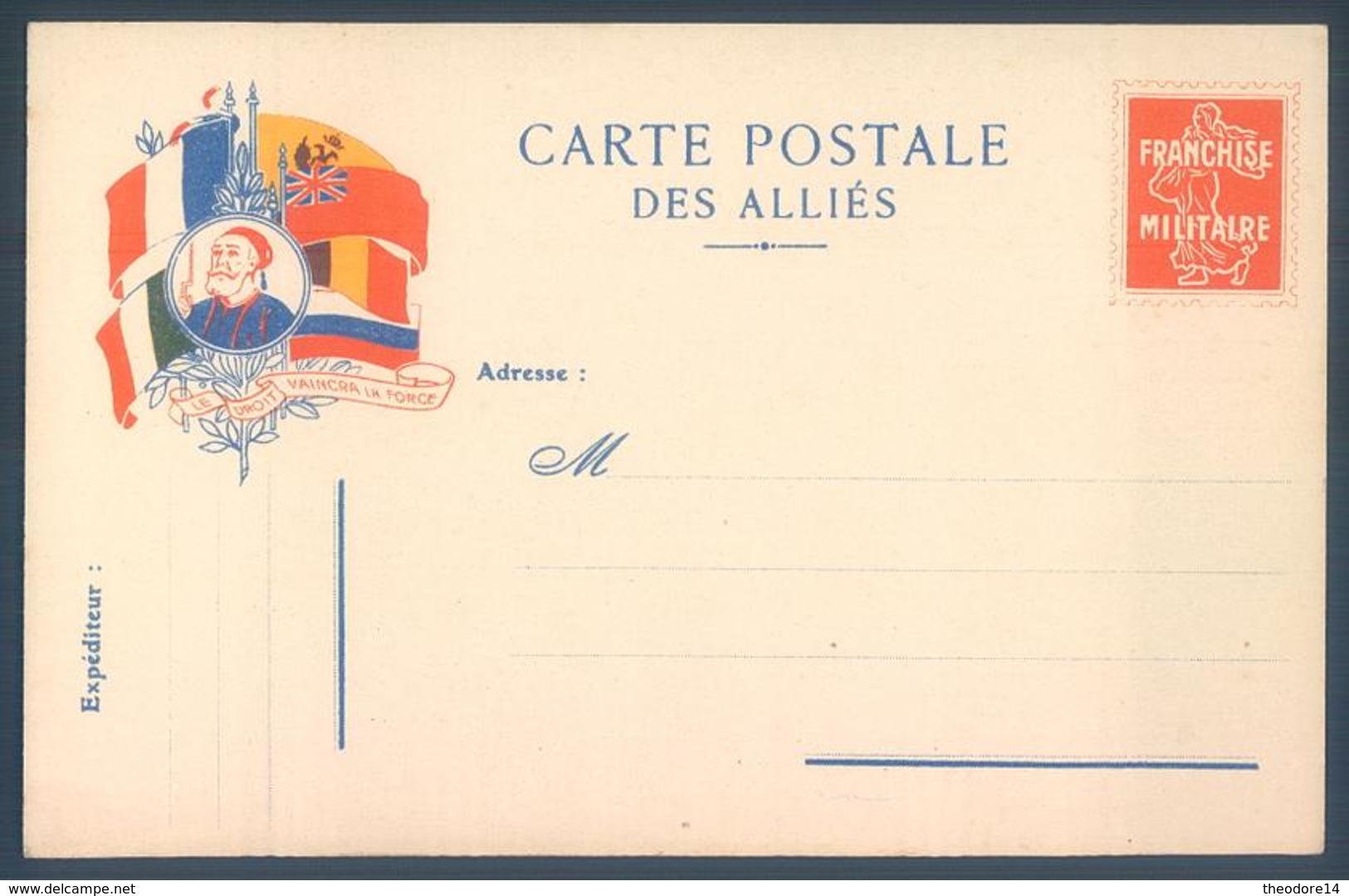 Lot De 7 Cartes Carte Postale Des Alliés Franchise Militaire Guerre 14/18 - Guerre 1914-18