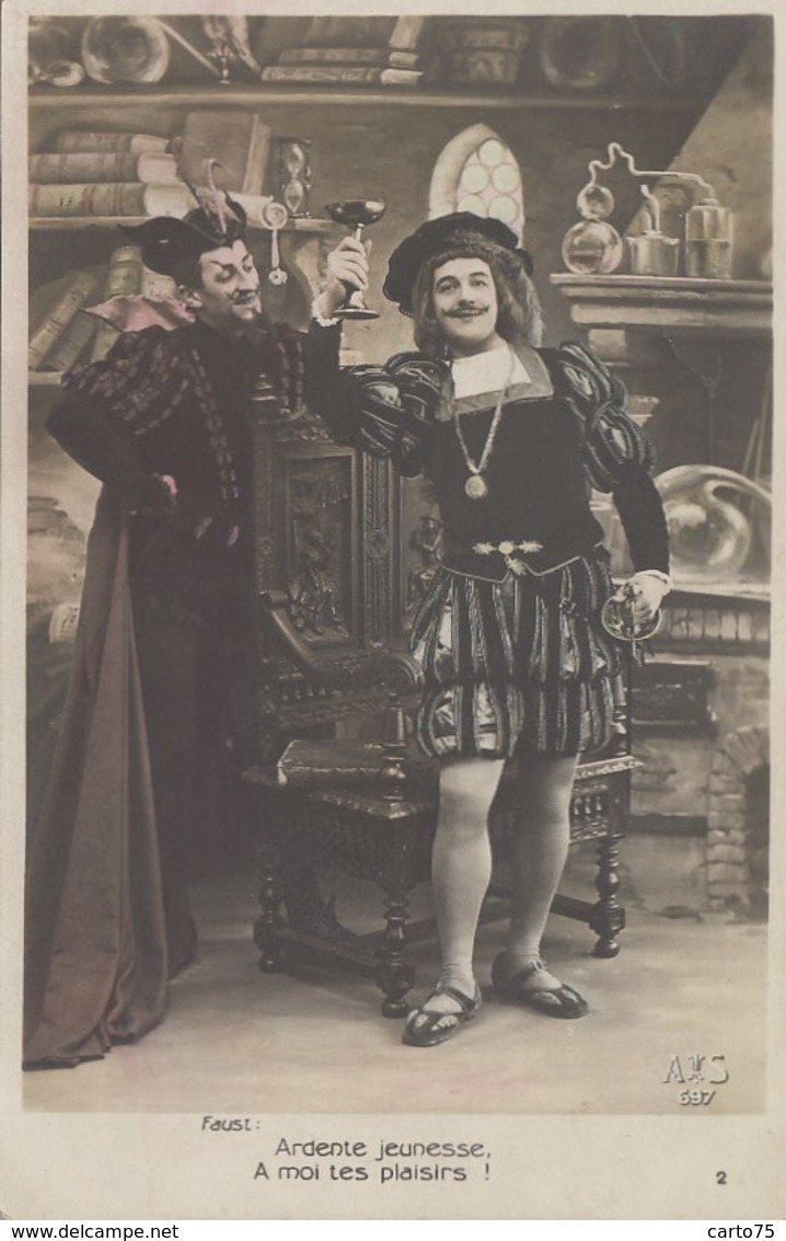 Spectacle - Opéra - Théâtre - Diable Devil - Faust Méphistophèles - Rouet Laine - Goethe Gounod - Série De 6 Cartes - Opéra