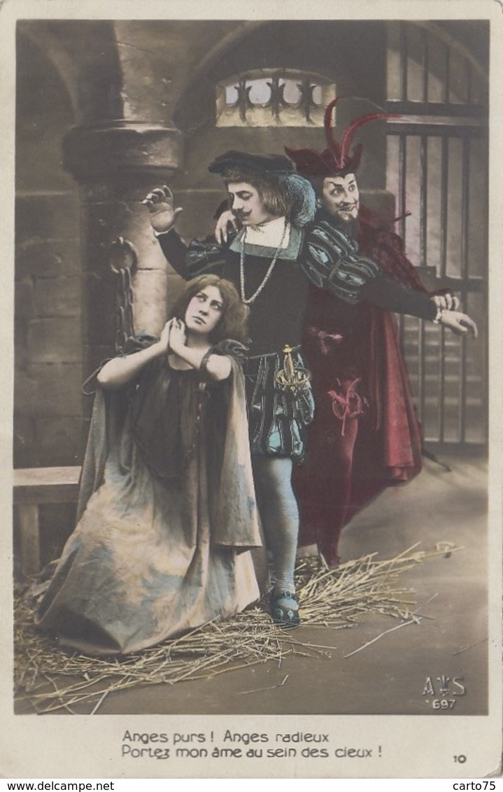 Spectacle - Opéra - Théâtre - Diable Devil - Faust Méphistophèles - Rouet Laine - Goethe Gounod - Série De 6 Cartes - Oper