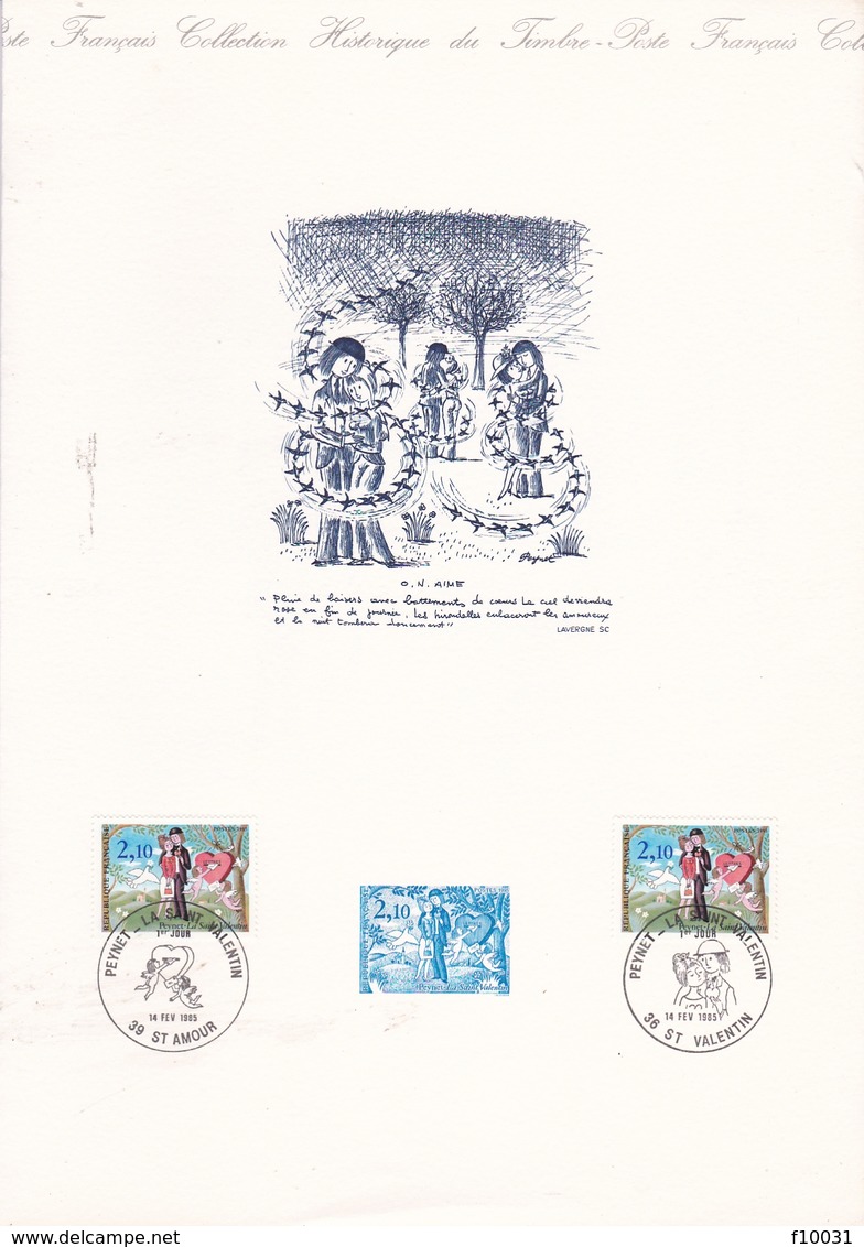 Document 4 Pages PEYNET LA SAINT VALENTIN - Used Stamps