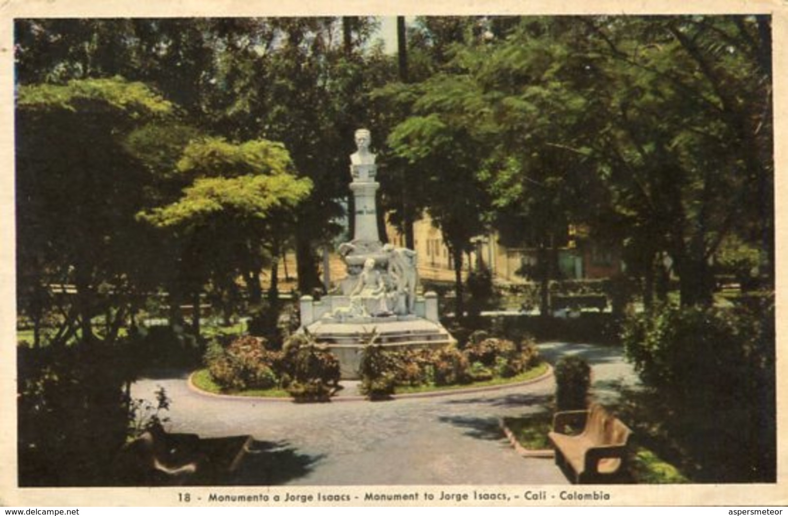 MONUMENTO A JORGE ISAACS - CALI, COLOMBIA. LA COLOMBIE POSTALE CPA NON CIRCULE CIRCA 1920's - LILHU - Colombia