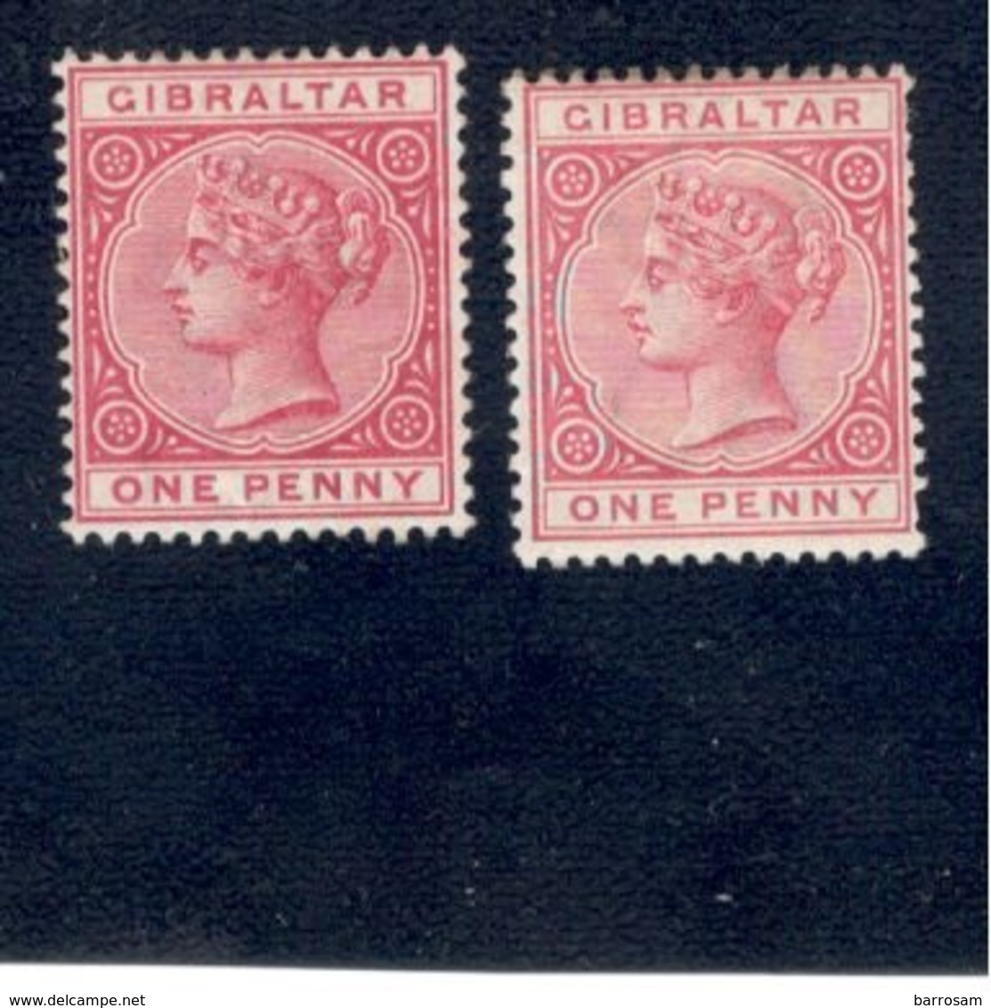 GIBRALTAR1886:Michel9a,b Mh*(colour Varieties) Cat.Value$70+ - Gibraltar