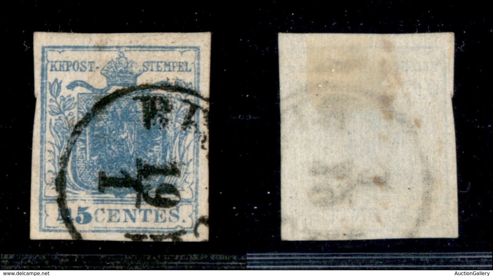 ANTICHI STATI ITALIANI - Lombardo Veneto - 1851 - 45 Cent (17) Usato A Brescia - Carta A Coste Con Costolatura Leggera - - Otros & Sin Clasificación