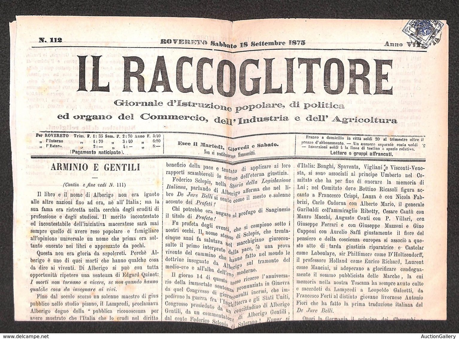 ANTICHI STATI ITALIANI - Lombardo Veneto - Territori Italiani D'Austria - Falso Di Rovereto - Segnatasse - 1 Kreuzer (F1 - Otros & Sin Clasificación