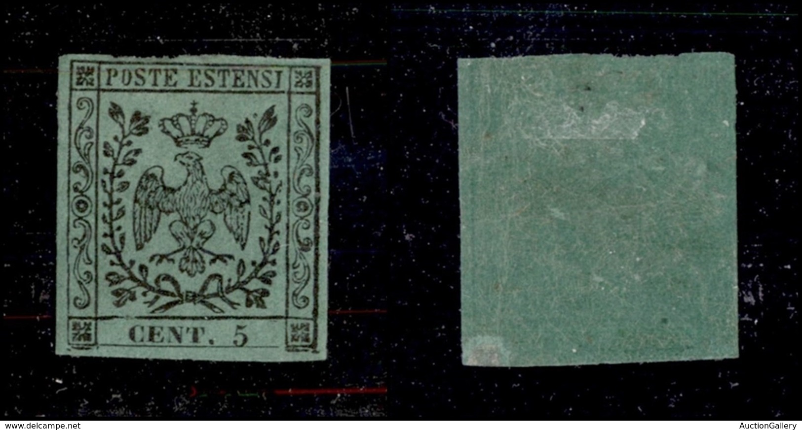 ANTICHI STATI ITALIANI - Modena - 1852 - 5 Cent (1) - Molto Fresco - Cert. AG (6.500) - Other & Unclassified