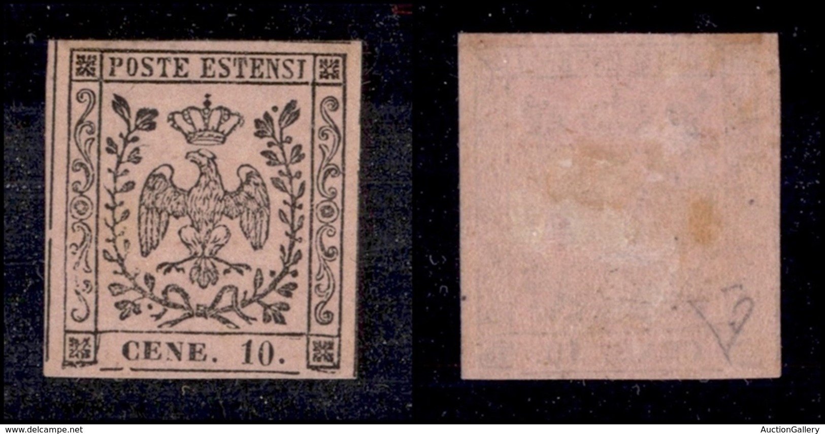 ANTICHI STATI ITALIANI - Modena - 1854 - 10 Cent (9e) - Errore CENE - Gomma Originale - Da Esaminare (2.750) - Other & Unclassified