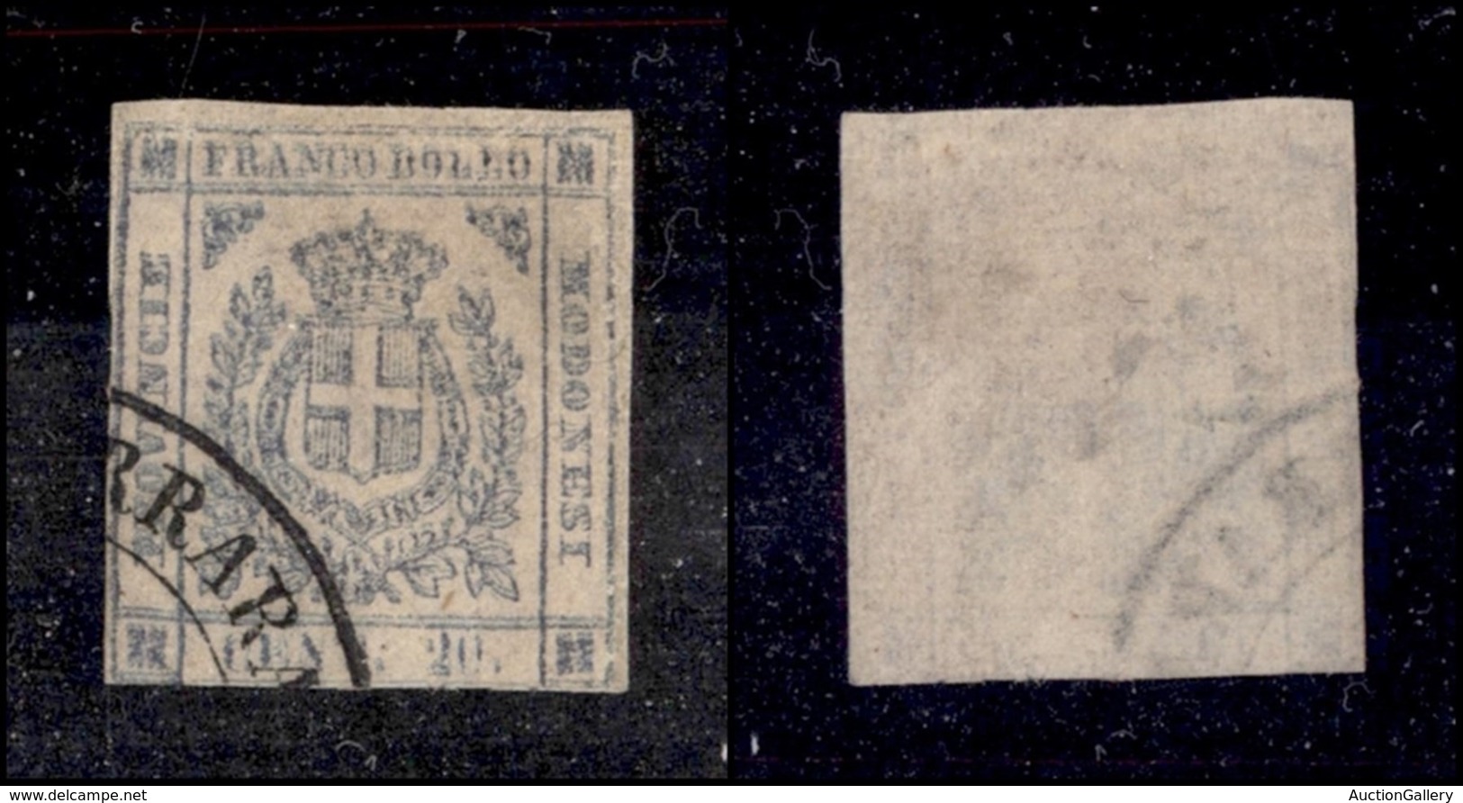 ANTICHI STATI ITALIANI - Modena - 1859 - 20 Cent (15c) Con Doppia Stampa Completa - Appena Corto In Basso - Molto Raro - - Autres & Non Classés