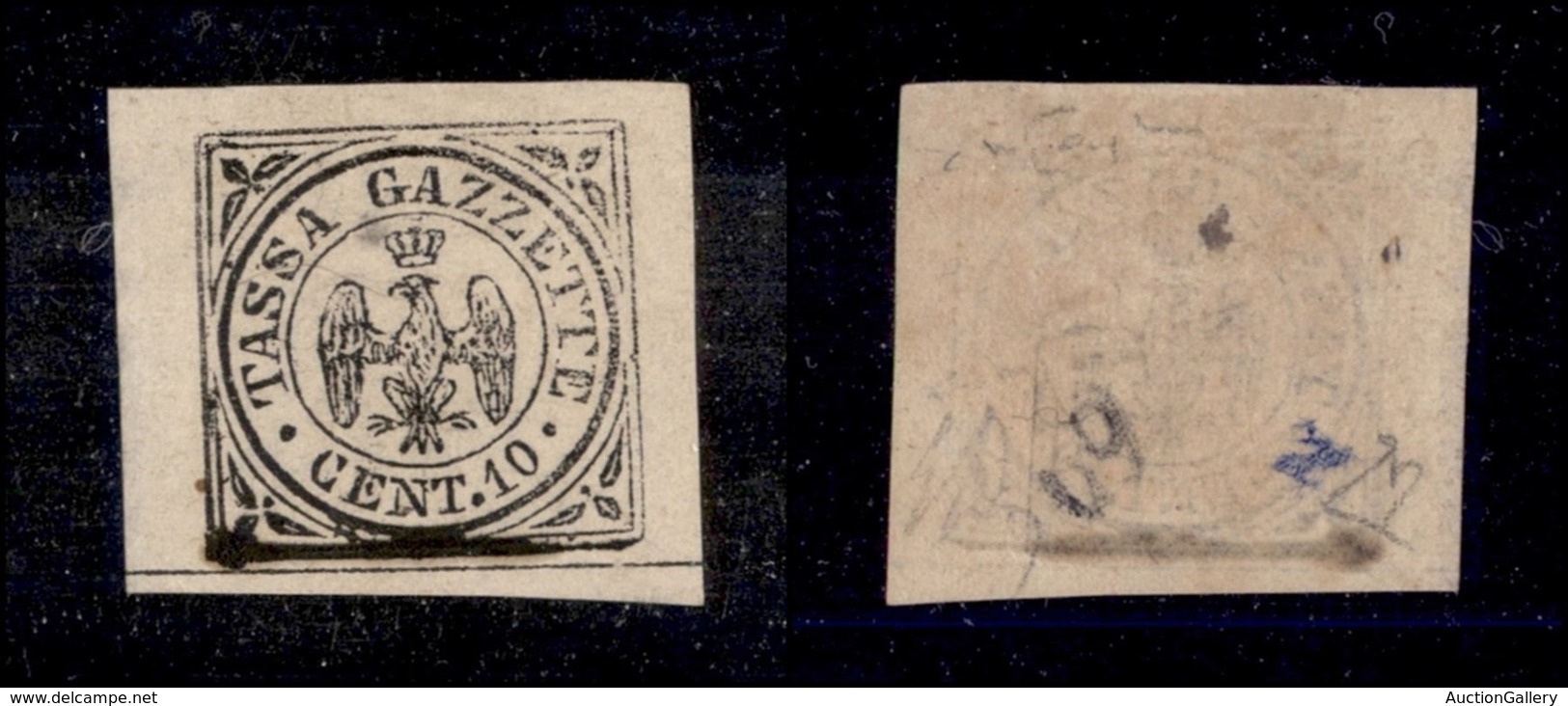 ANTICHI STATI ITALIANI - Modena - 1859 - Segnatasse - 10 Cent (5) Gomma Originale - Molto Bello - Diena (1.800) - Autres & Non Classés