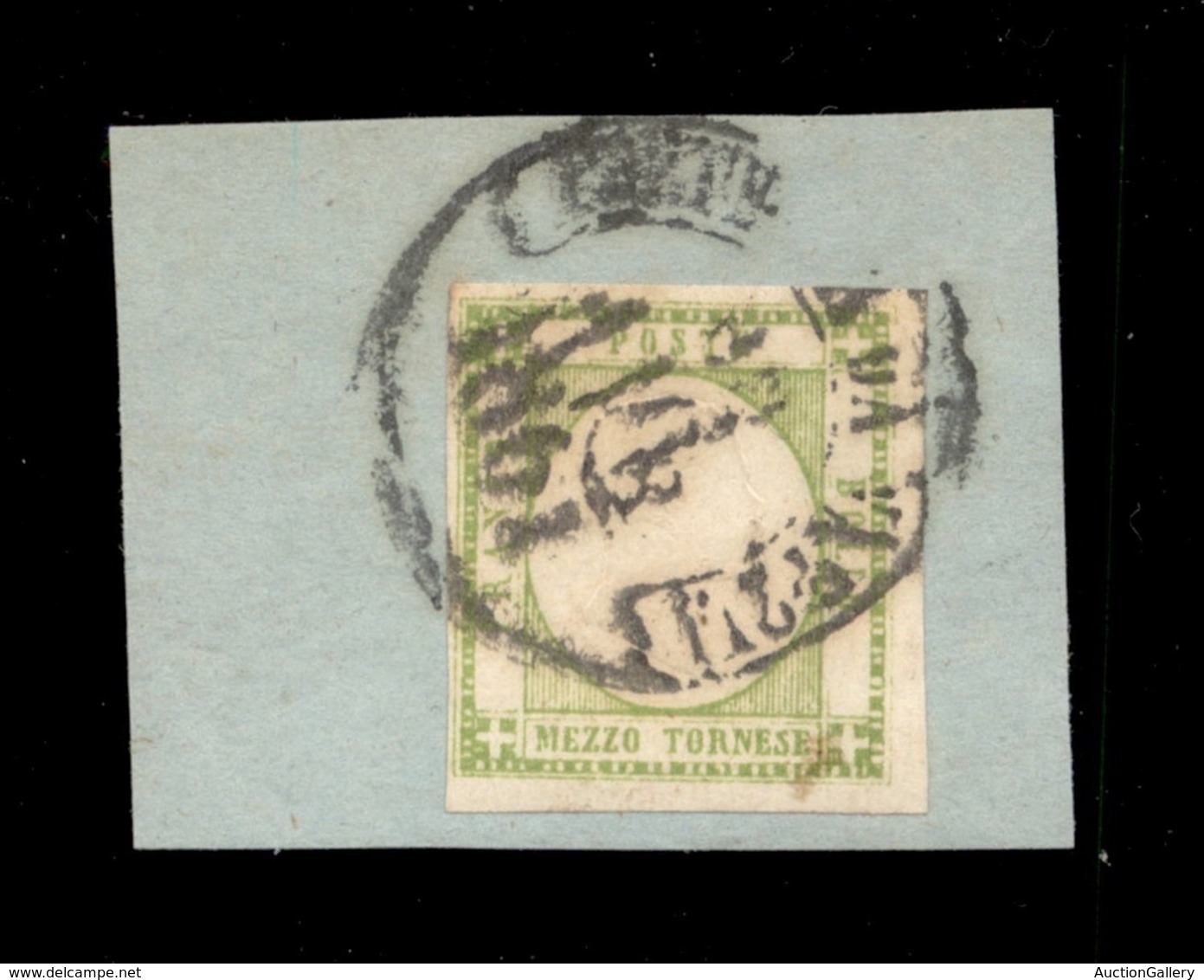 ANTICHI STATI ITALIANI - Napoli - 1861 - Mezzo Tornese (17e) Usato Su Frammento (600) - Otros & Sin Clasificación