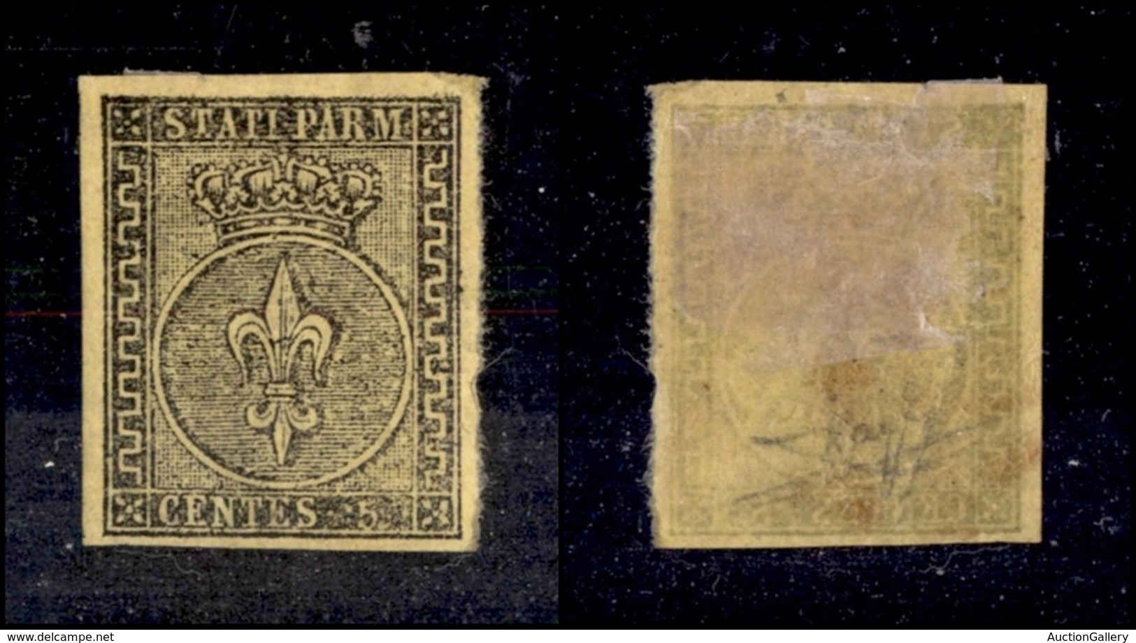 ANTICHI STATI ITALIANI - Parma - 1852 - 5 Cent (1a) - Grandi Margini - Molto Bello - Raybaudi (300) - Andere & Zonder Classificatie