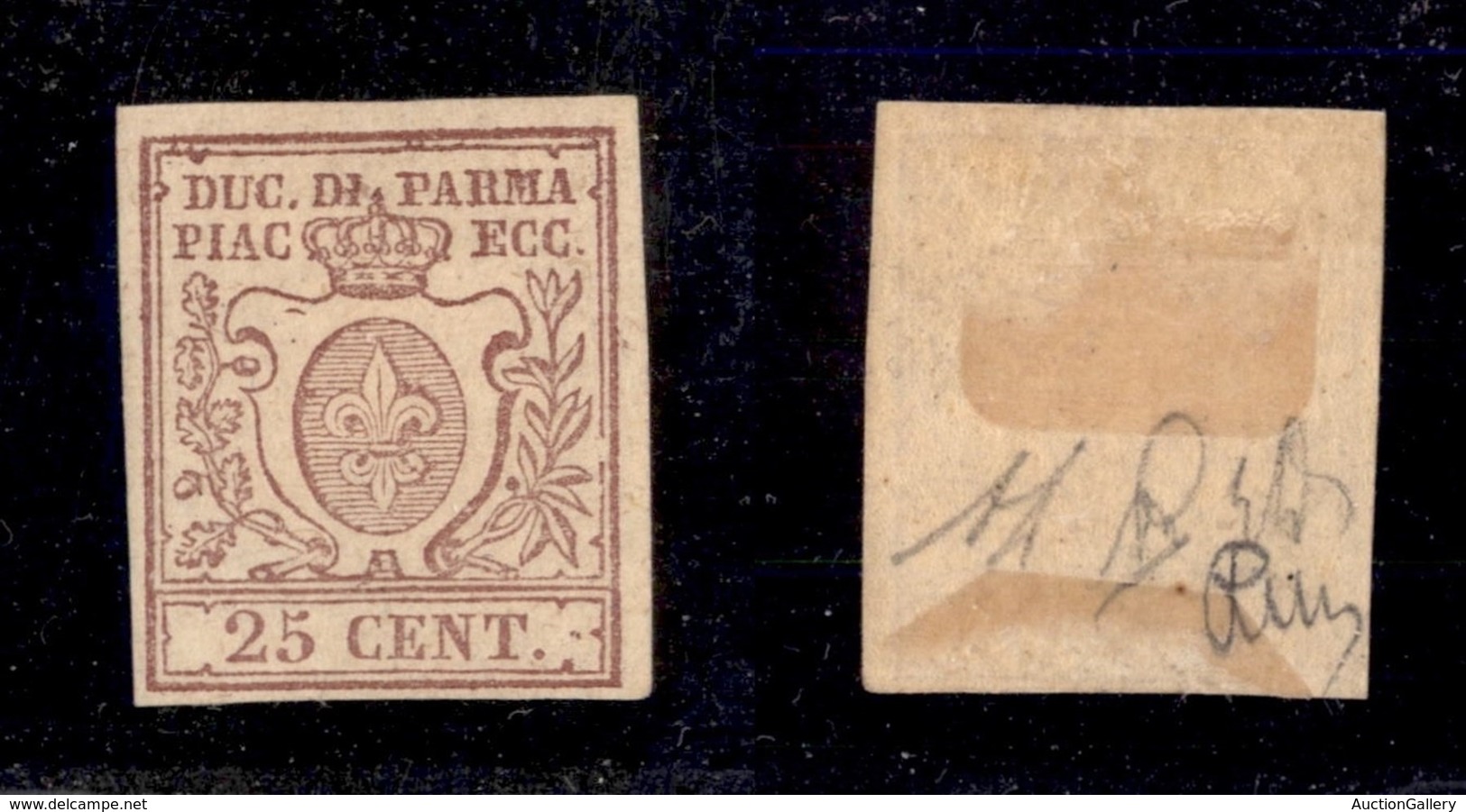 ANTICHI STATI ITALIANI - Parma - 1857 - 25 Cent (10) Gomma Originale - Diena (1.500) - Otros & Sin Clasificación