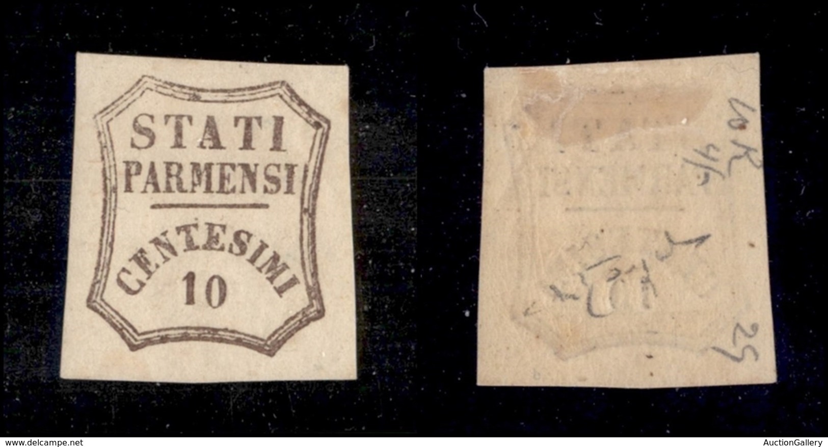 ANTICHI STATI ITALIANI - Parma - 1859 - 10 Cent (14a - Bruno Grigio) - Gomma Originale - Raybaudi - Other & Unclassified