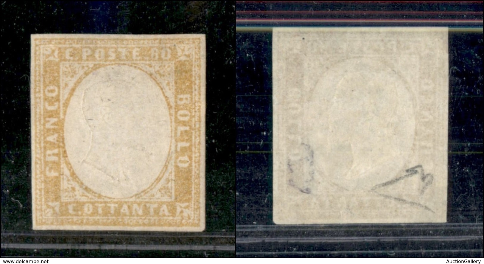 ANTICHI STATI ITALIANI - Sardegna - 1859 - 80 Cent (17A) - Gomma Parziale - Other & Unclassified