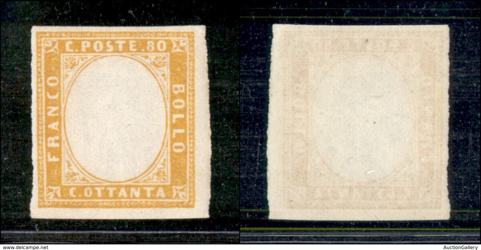 ANTICHI STATI ITALIANI - Sardegna - 1862 - Senza Effigie - 80 Cent (17Da) - Gomma Integra - Other & Unclassified