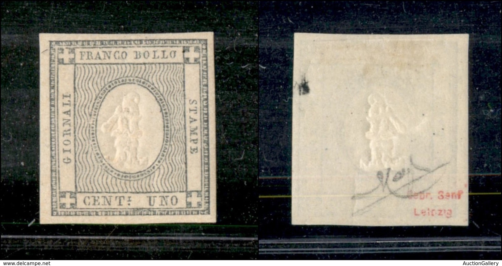 ANTICHI STATI ITALIANI - Sardegna - 1861 - 1 Cent (19b - Grigio Verdastro) - Gomma Originale - Raybaudi (700) - Autres & Non Classés