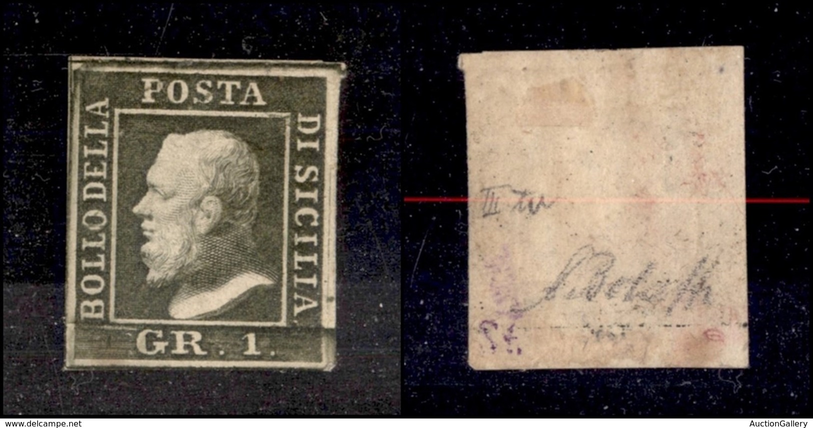 ANTICHI STATI ITALIANI - Sicilia - 1859 - 1 Grano (5) - Molto Bello - Bolaffi (450) - Other & Unclassified