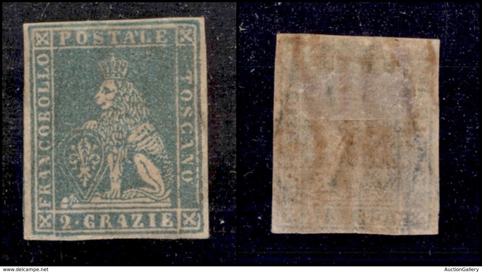 ANTICHI STATI ITALIANI - Toscana - 1857 - 2 Crazie (13) Con Grandi Margini - Invisibile Annullo A Penna - Gomma Recupera - Otros & Sin Clasificación