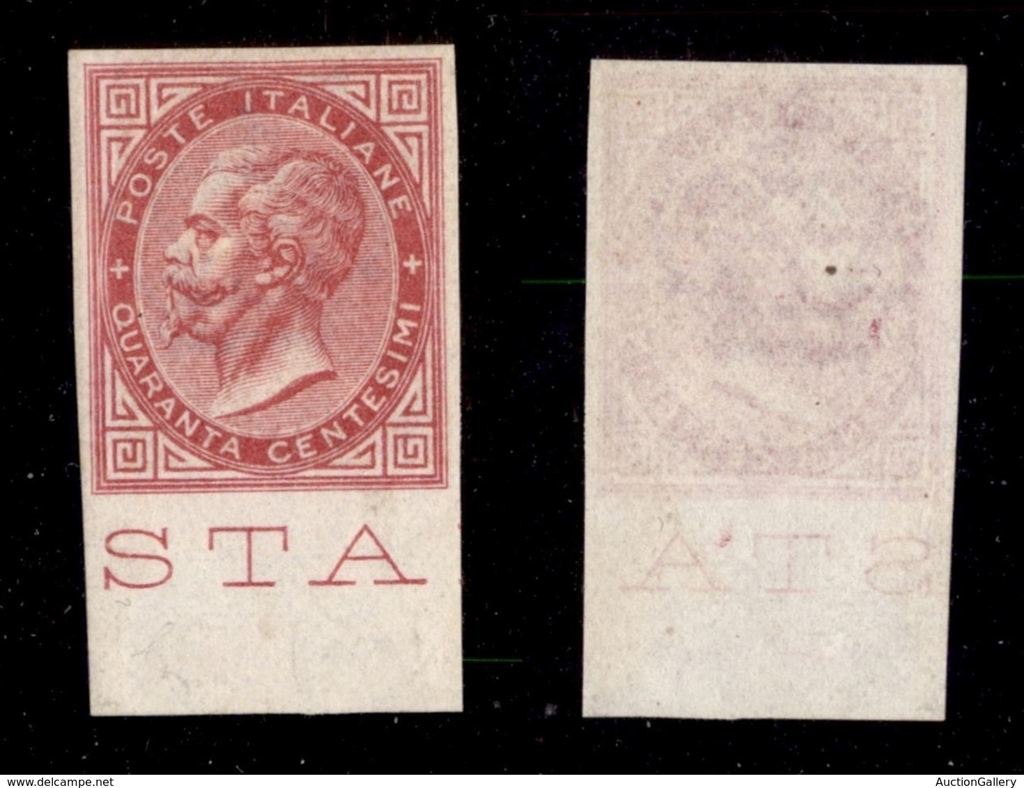 REGNO - 1866 - Prova D'Archivio - 40 Cent (P20) Bordo Foglio - Gomma Integra - Autres & Non Classés