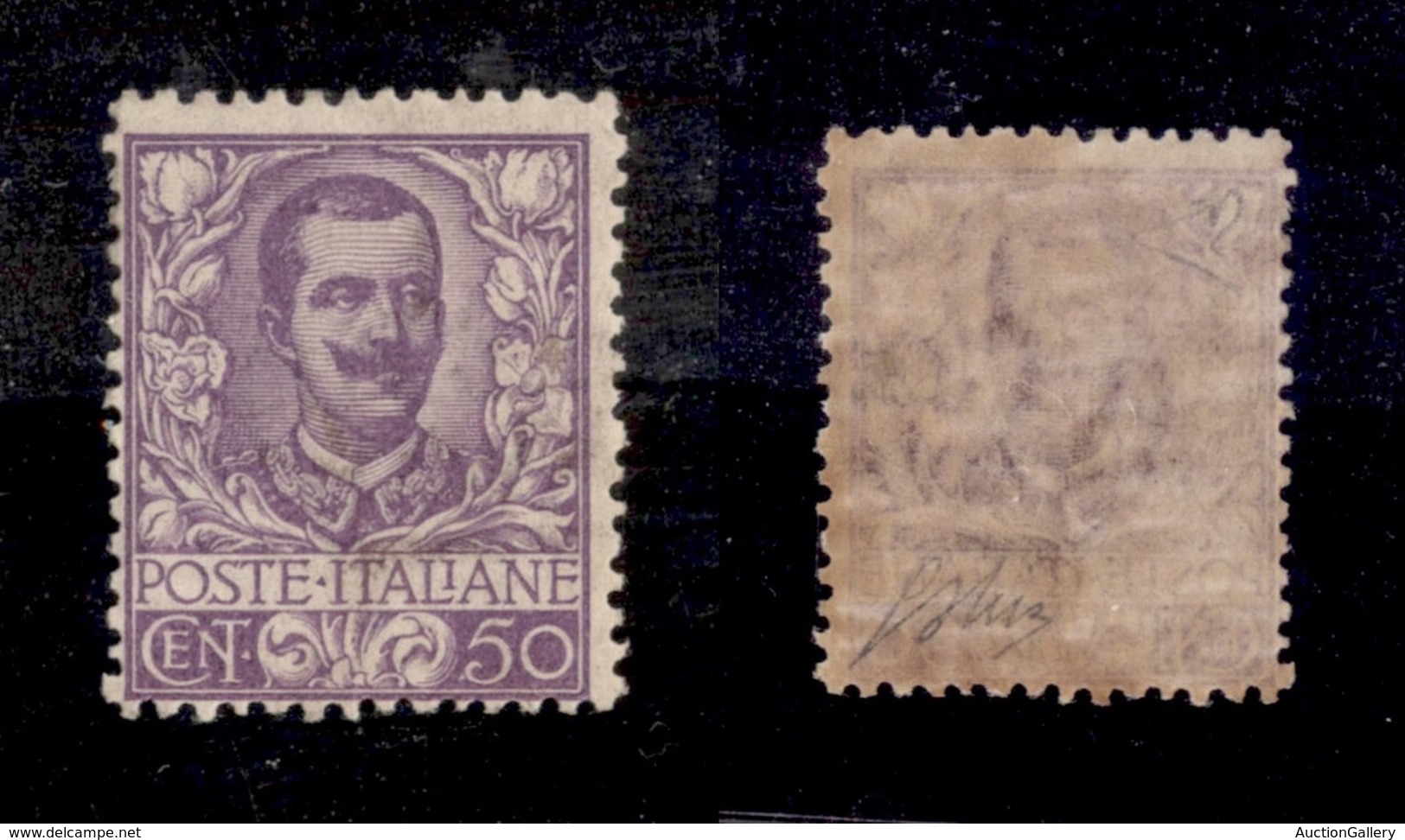 REGNO - 1901 - 50 Cent Floreale (76) - Gomma Integra - Oliva + Cert. AG (3.500) - Otros & Sin Clasificación