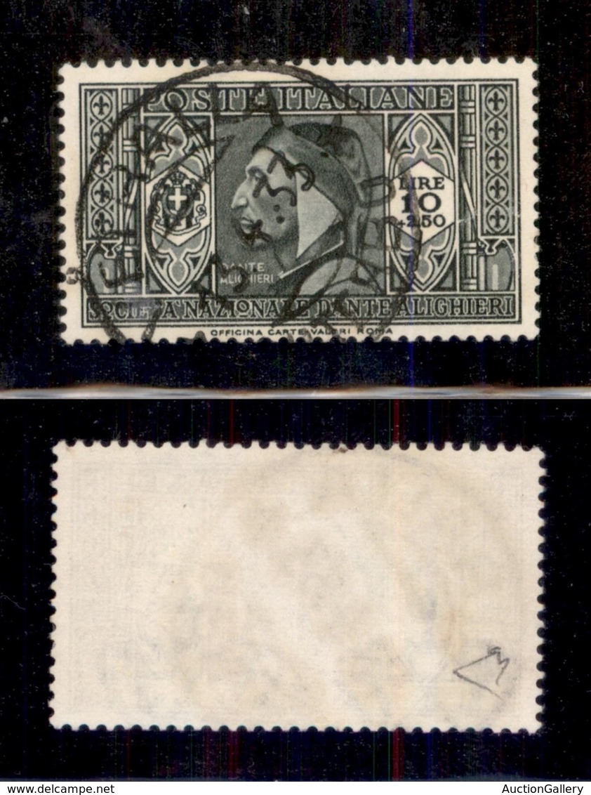 REGNO - 1932 - 10 Lire + 2,50 Dante (314) Usato - Diena (675) - Autres & Non Classés