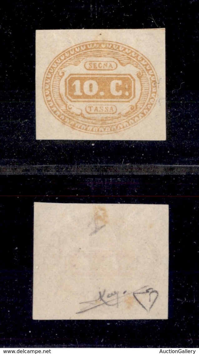 REGNO - 1863 - 10 Cent (1) - Gomma Originale - Cert. Diena (2.500) - Autres & Non Classés