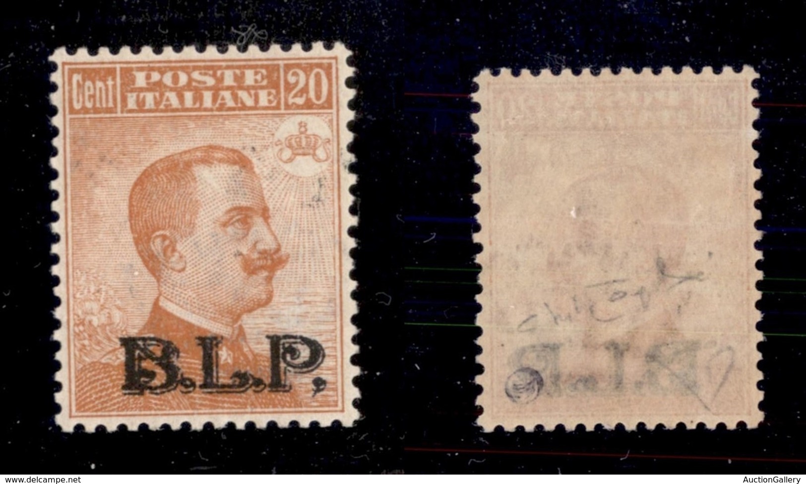 REGNO - 1922 - 20 Cent (7Aga) Con Virgola Dopo P - Gomma Originale - Centratura Perfetta - Cert.oro Raybaudi - Autres & Non Classés