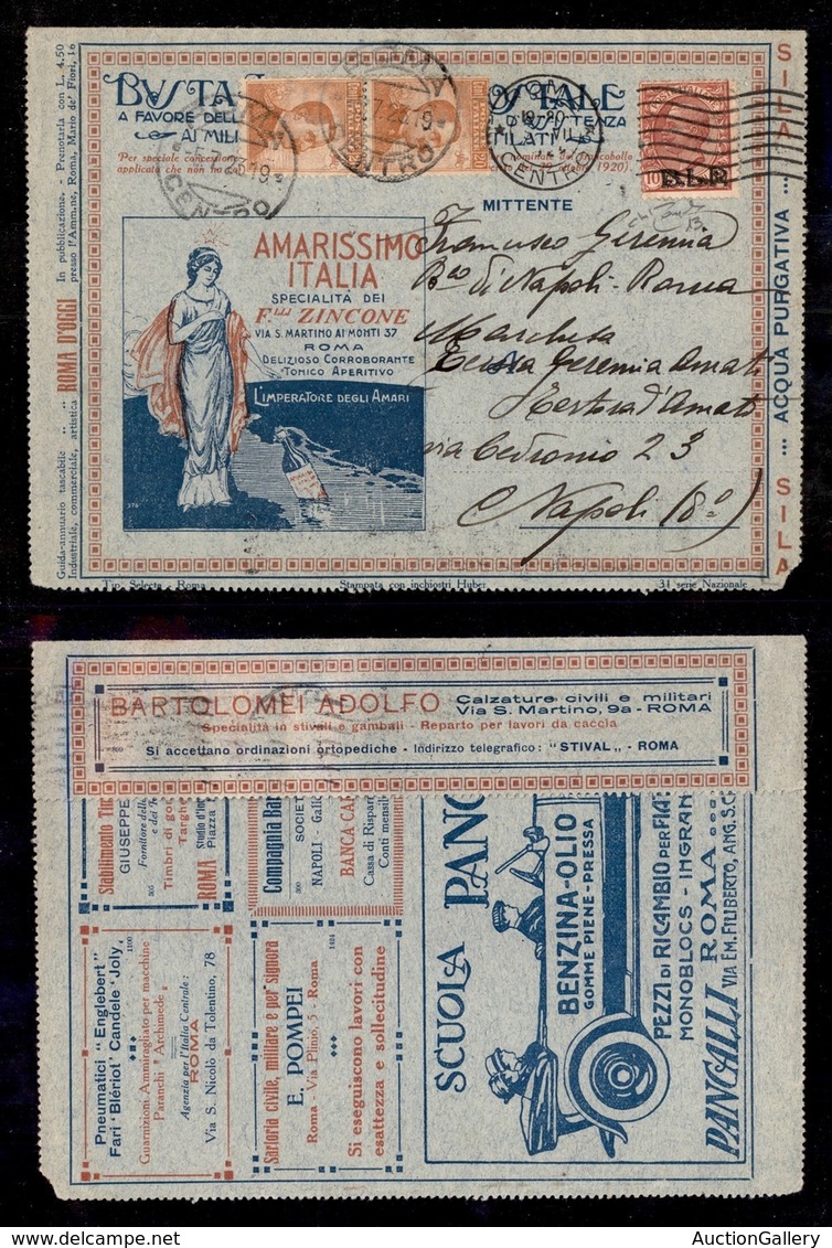 REGNO - 10 Cent (13) + Complementari (109 Coppia) - Busta Speciale (senza Cartolina Di Ritorno) Da Roma A Napoli Del 5.7 - Autres & Non Classés