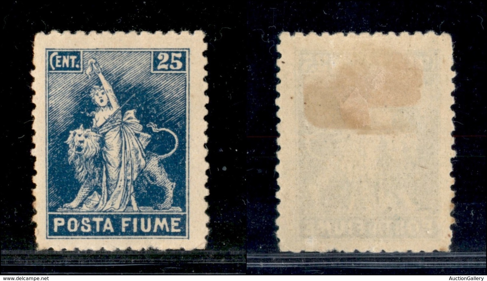 OCCUPAZIONI I GUERRA MONDIALE - Fiume - 1919 - 25 Cent Non Emesso (57) Dentellato 10 1/2 - Gomma Originale (2.750) - Other & Unclassified