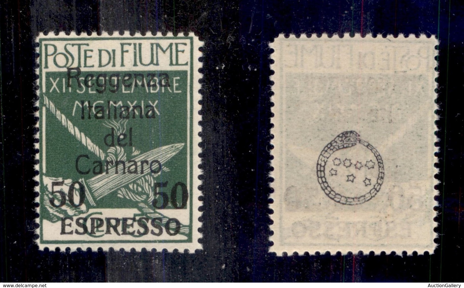 OCCUPAZIONI I GUERRA MONDIALE - Fiume - 1920 - 50 Cent Su 5 (4) - Gomma Integra (1.100) - Otros & Sin Clasificación