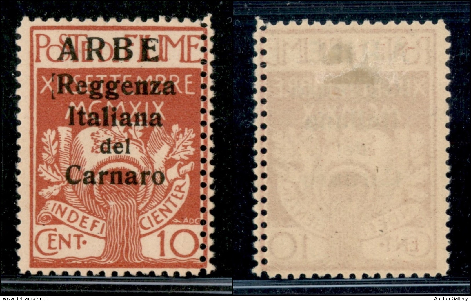 OCCUPAZIONI I GUERRA MONDIALE - Arbe - 1920 - 10 Cent (2 - Varietà) - Doppia Dentellatura A Destra - Gomma Originale - N - Other & Unclassified