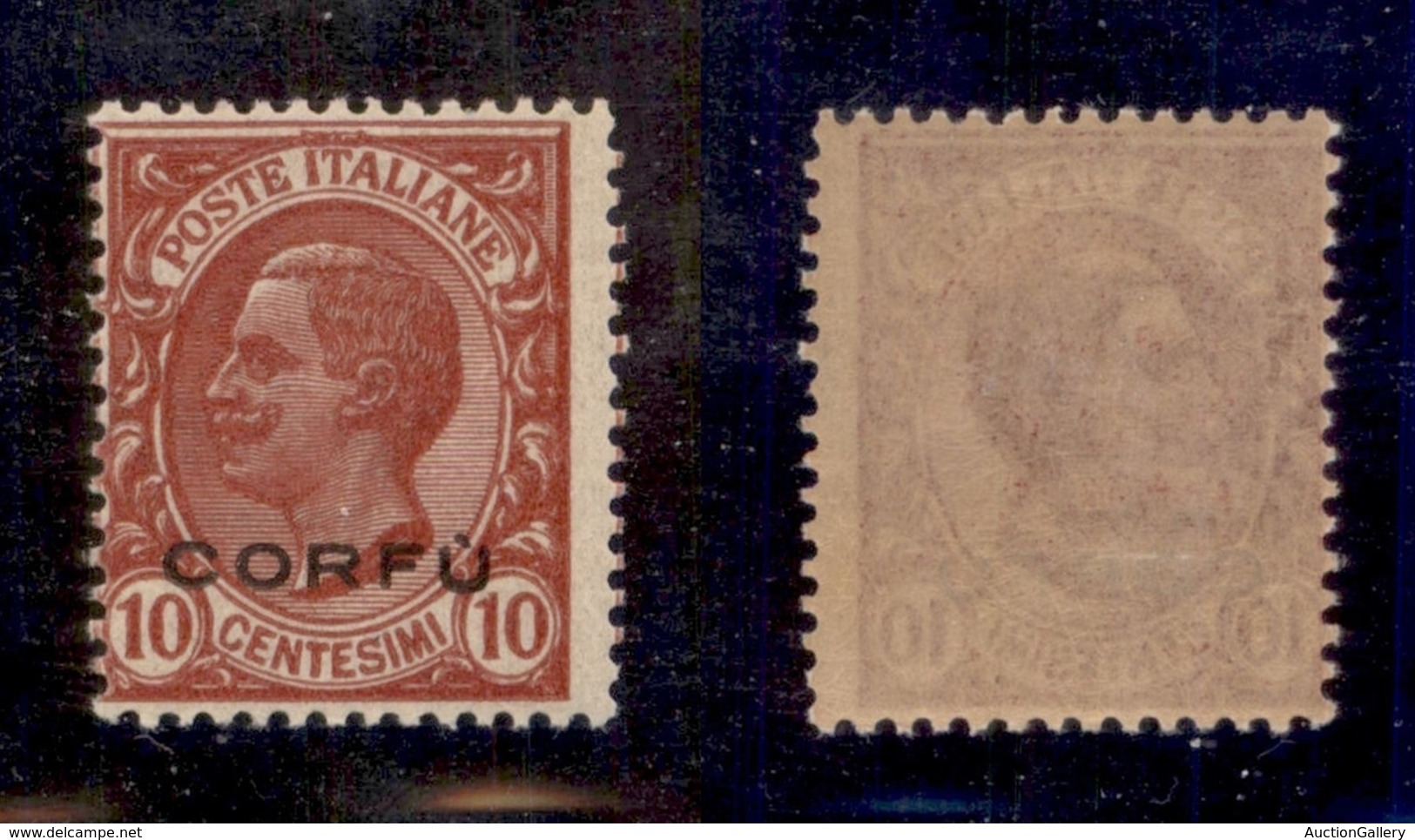 OCCUPAZIONI I GUERRA MONDIALE - Corfù - 1923 - 10 Cent Leoni (2-varietà) Con Doppia Stampa Del Francobollo - Gomma Origi - Otros & Sin Clasificación