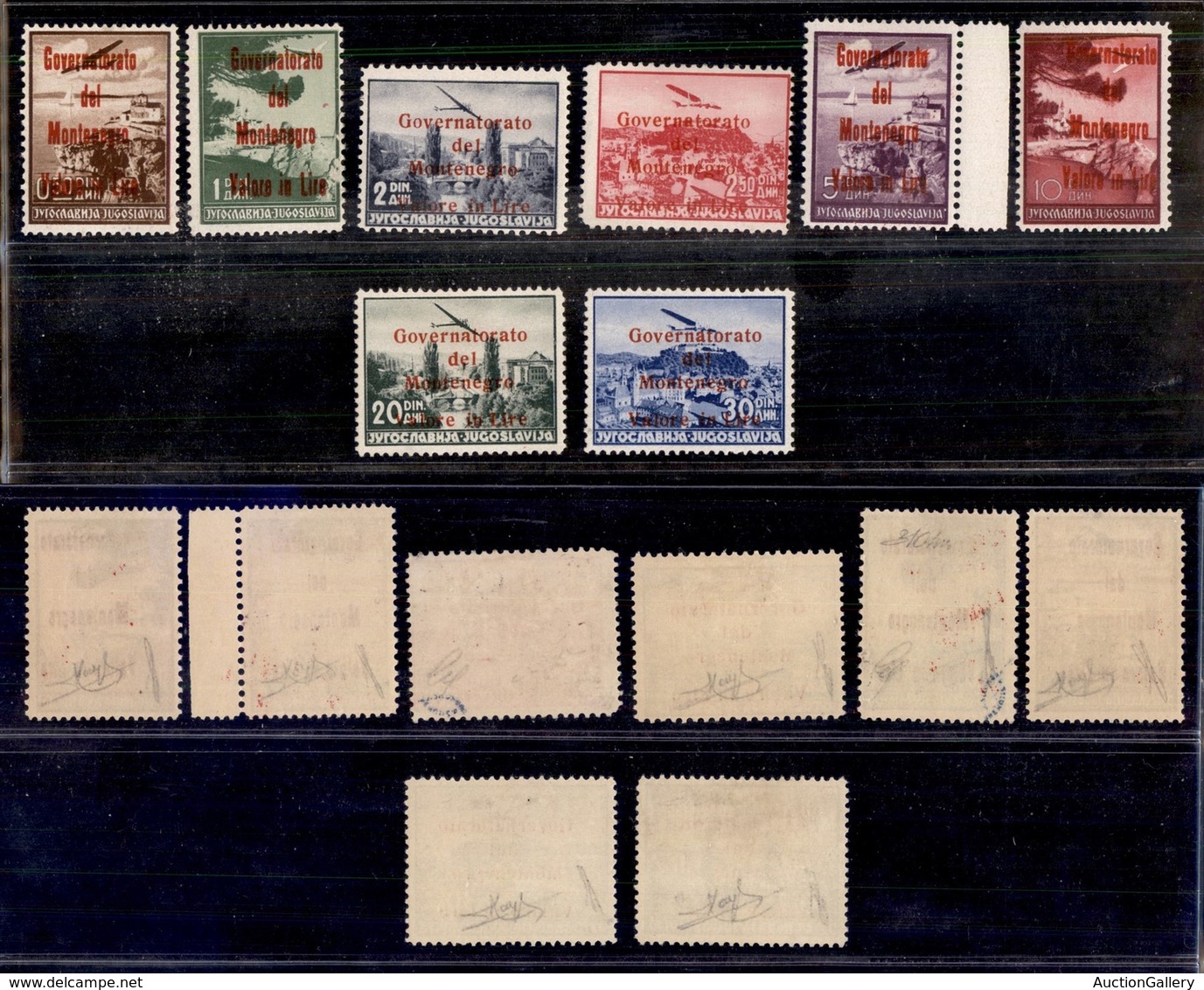 OCCUPAZIONI II GUERRA MONDIALE - Montenegro - 1942 - Posta Aerea (18/25) - Serie Completa - Gomma Integra - Raybaudi + C - Other & Unclassified