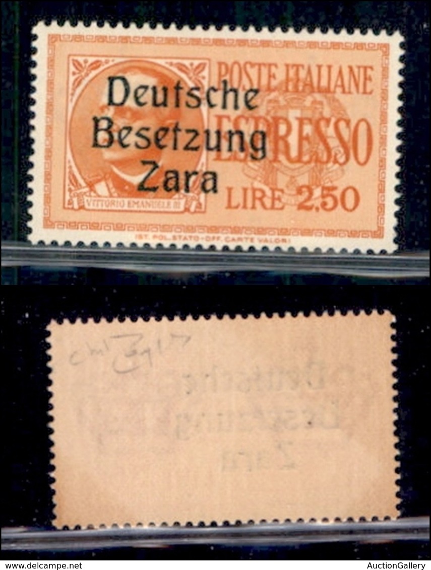 OCCUPAZIONI STRANIERE DI TERRITORI ITALIANI - Occupazione Tedesca - Zara - 1943 - 2.50 Lire (2g Varietà) Con Soprastampa - Other & Unclassified