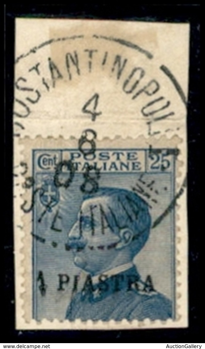 UFFICI POSTALI ALL'ESTERO - Levante - Costantinopoli - 1908 - 1 Piastra Su 25 Cent (11f) Con Cifra Apposta A  Mano - Usa - Other & Unclassified