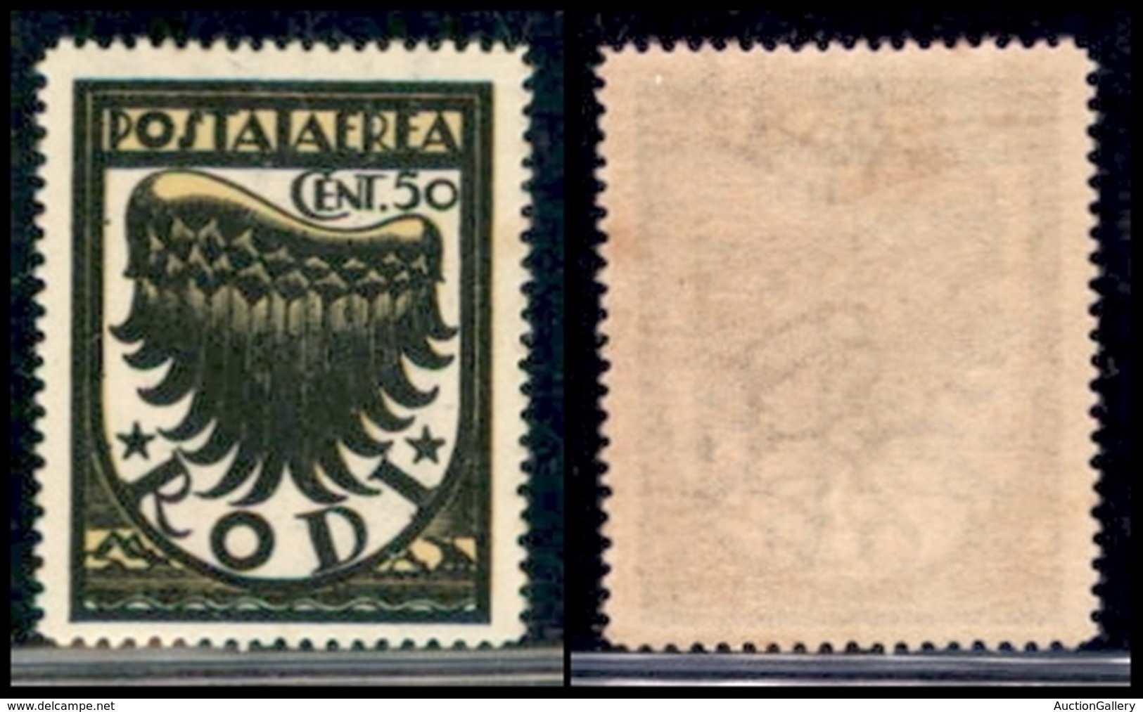 COLONIE - Egeo - Emissioni Generali - 1934 - 50 Cent Ala (31A) - Gomma Integra - Cert. AG (8.500) - Andere & Zonder Classificatie