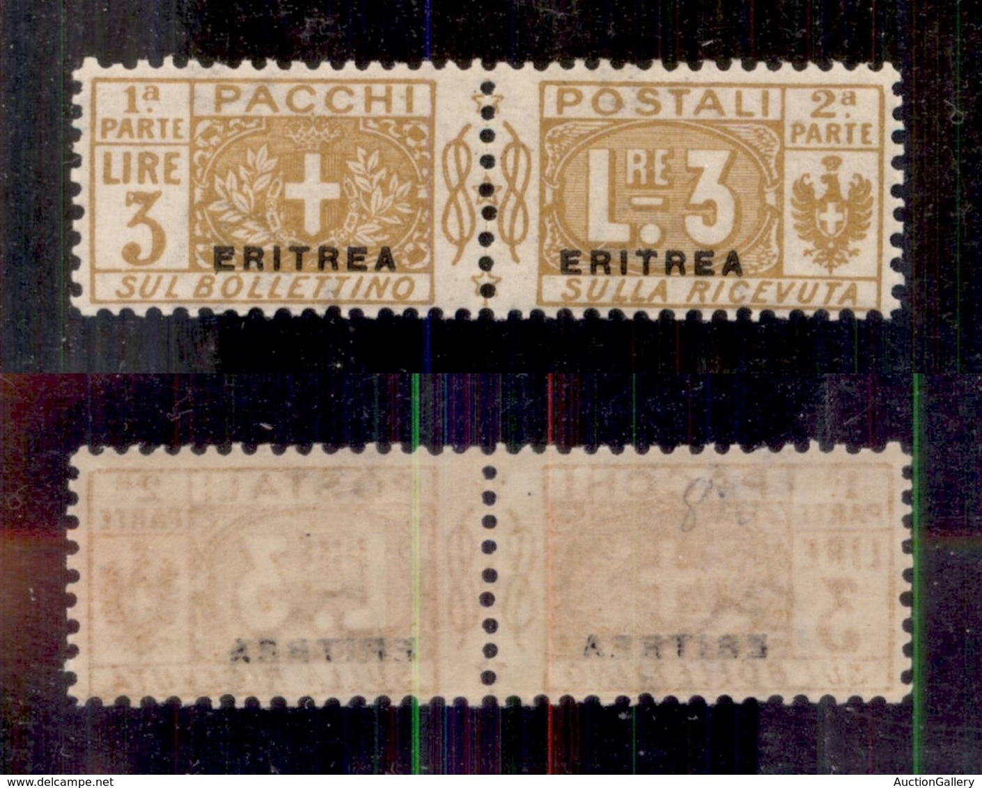 COLONIE - Eritrea - 1916 - 3 Lire (7) - Gomma Integra - Cert. AG (2.600) - Other & Unclassified