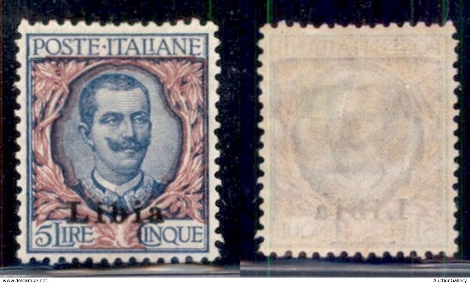 COLONIE - Libia - 1915 - 5 Lire Floreale (11) Ottimamente Centrato - Gomma Originale (1320) - Autres & Non Classés