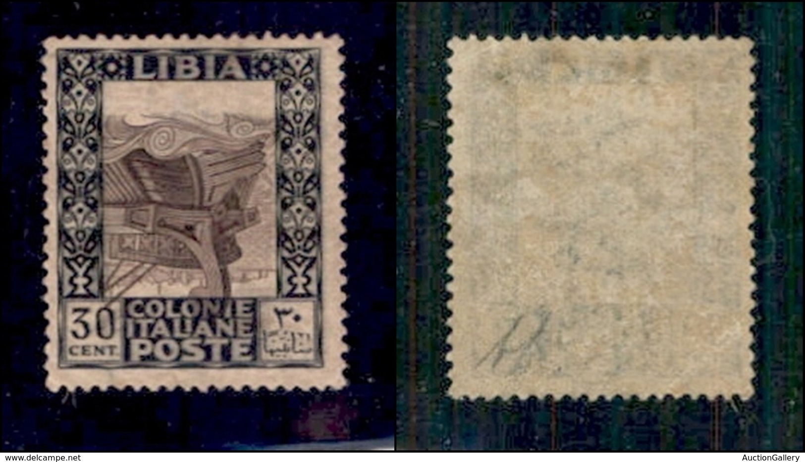 COLONIE - Libia - 1921 - 30 Cent Pittorica (27ca) Con Centro Capovolto (spostato In Basso) - Gomma Originale Con Invisib - Otros & Sin Clasificación