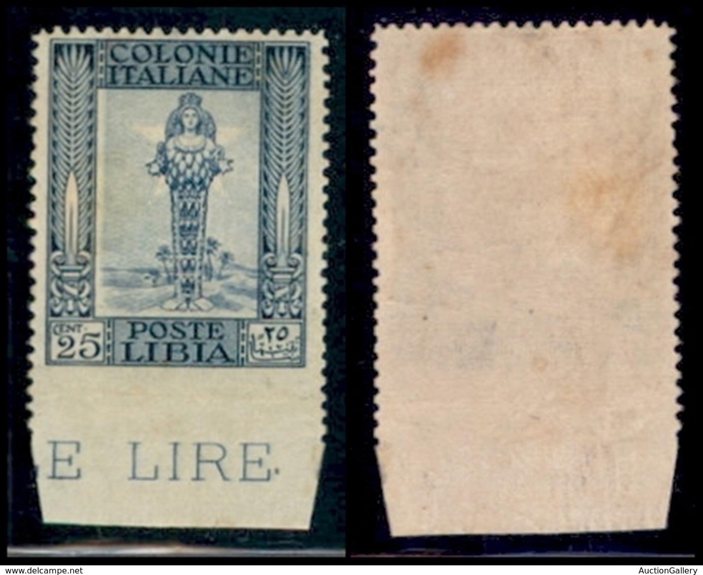 COLONIE - Libia - 1924 - 25 Cent Pittorica (49o) Bordo Foglio Non Dentellato In Basso - Gomma Originale - Lievi Ingialli - Other & Unclassified