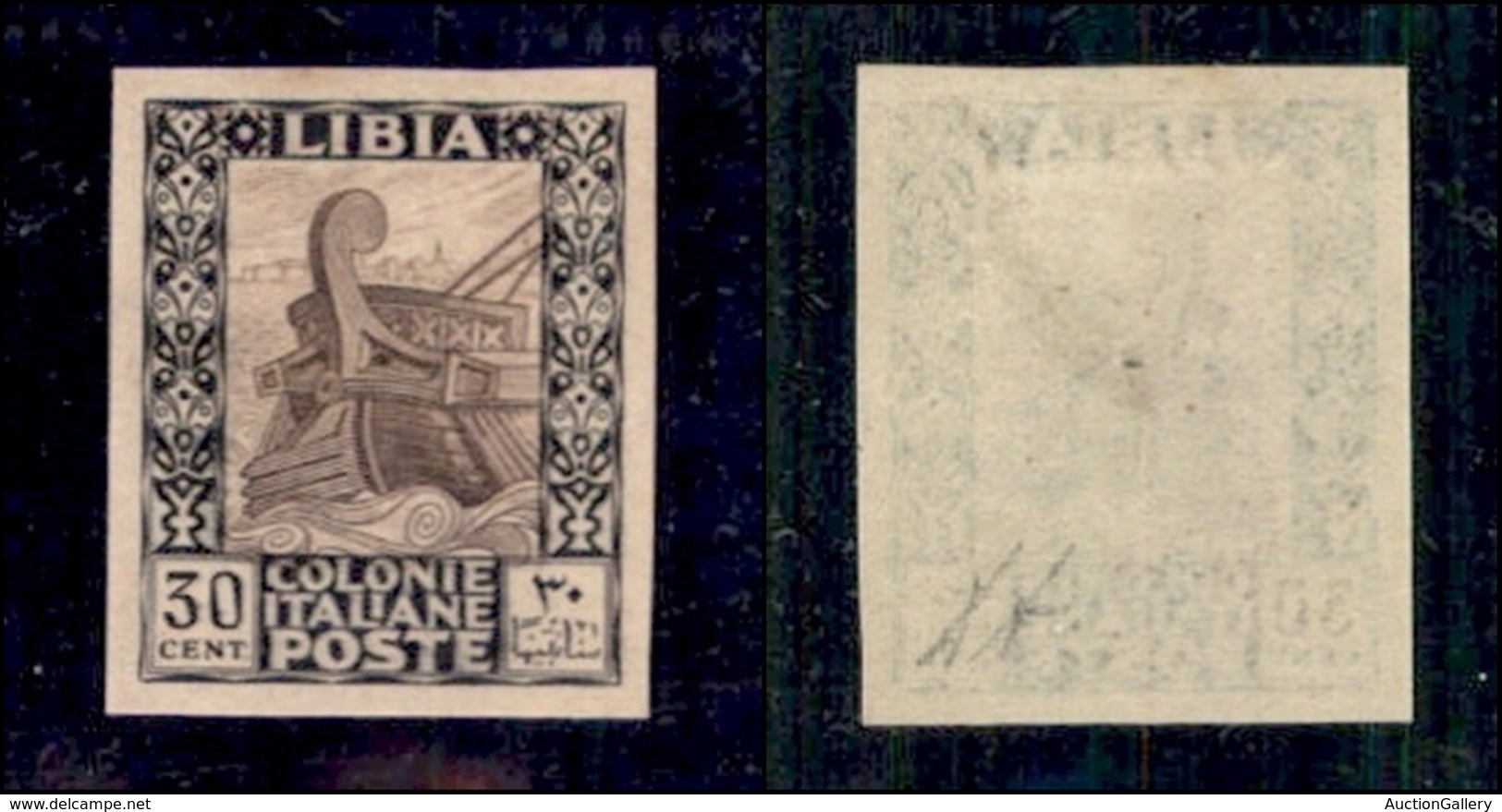 COLONIE - Libia - 1924 - 30 Cent Pittorica (50k) Non Dentellato - Gomma Originale Con Leggerissima Invisibile Traccia Di - Other & Unclassified