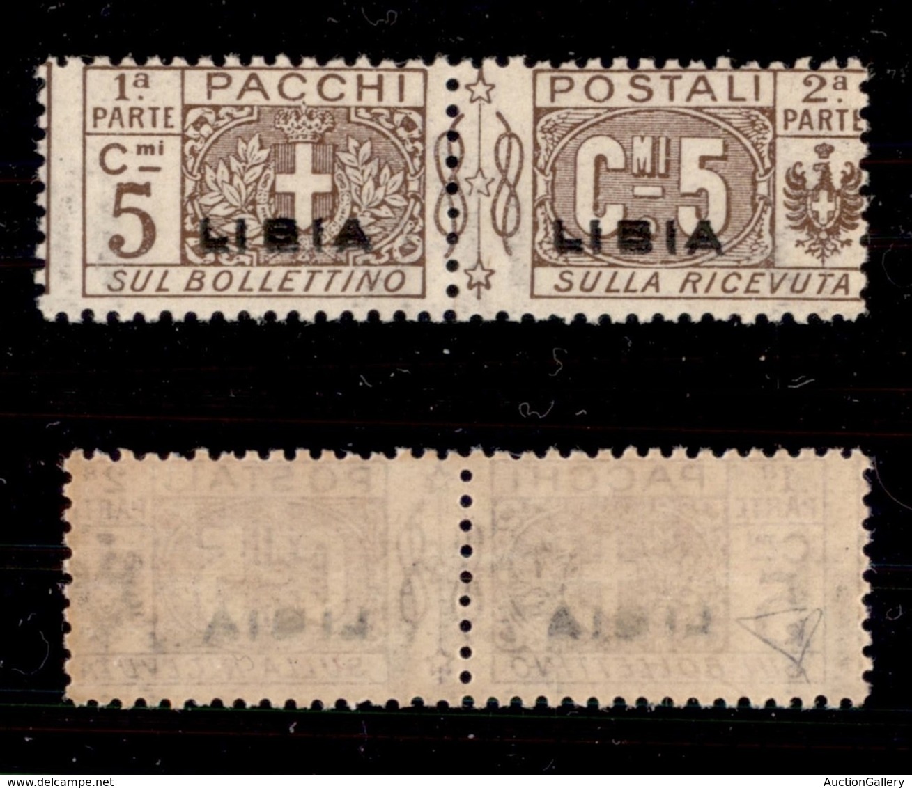 COLONIE - Libia - 1915 - 5 Cent (1a) Con Doppia Soprastampa - Gomma Integra - Cert. AG (900) - Autres & Non Classés