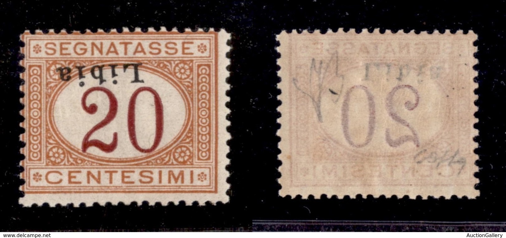 COLONIE - Libia - 1915 - 20 Cent (3c) Con Soprastampa Capovolta E Obliqua - Gomma Integra - Diena + Cert. AG (1.125) - Other & Unclassified