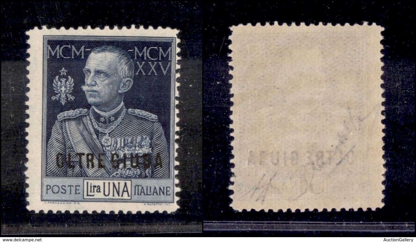 COLONIE - Oltre Giuba - 1925 - 1 Lira Giubileo (22 - Dentellato 13 1/2) - Gomma Integra - Diena + Mondolfo + Cert. AG (3 - Other & Unclassified